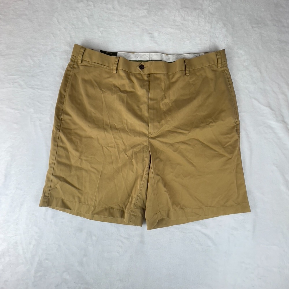 Orvis Signature Collection Chino Shorts Mens Khaki Relaxed Fit Slash Pockets